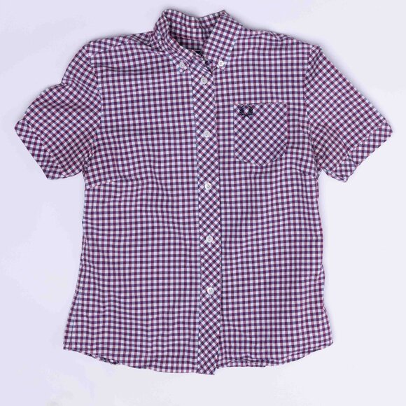 Red Perry Plaid Button Up Punk Shirt-Mod Rockabilly - Picture 1 of 3